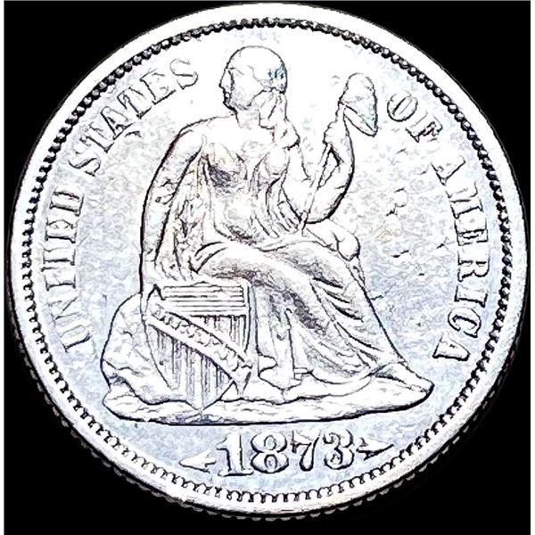 1873 Silver Seated Liberty Dime CLOSELY UNCIRCULATED