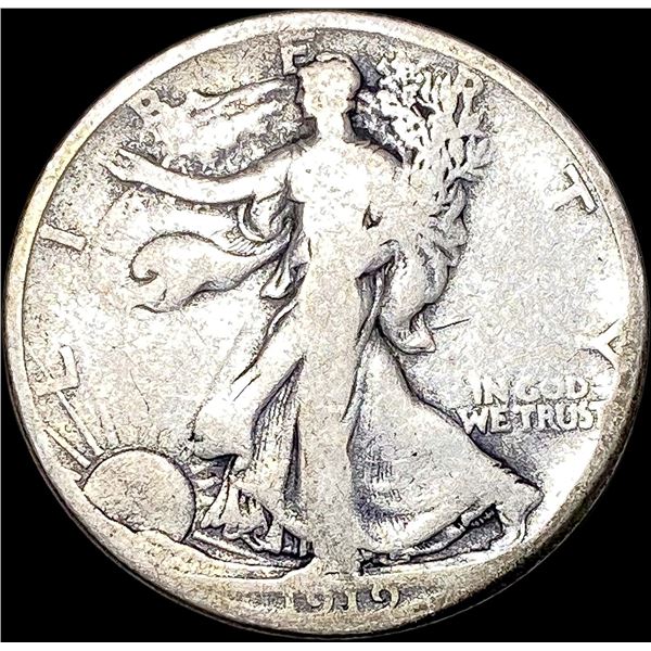 1919-D Silver Walking Liberty Half Dollar NICELY CIRCULATED