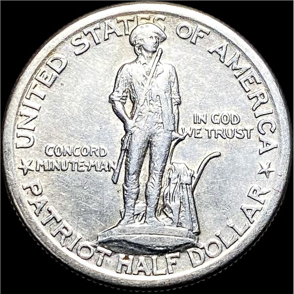 1925 Silver Lexington-Concord Half Dollar NEARLY UNCIRCULATED