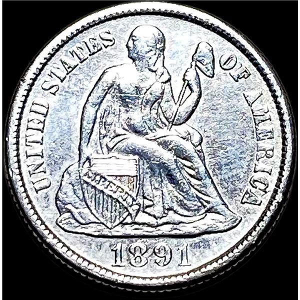 1891-S Silver Seated Liberty Dime CLOSELY UNCIRCULATED