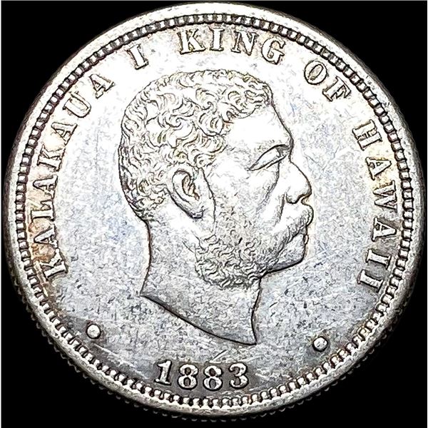 1883 Silver 1/4 Dollar Hawaii CLOSELY UNCIRCULATED