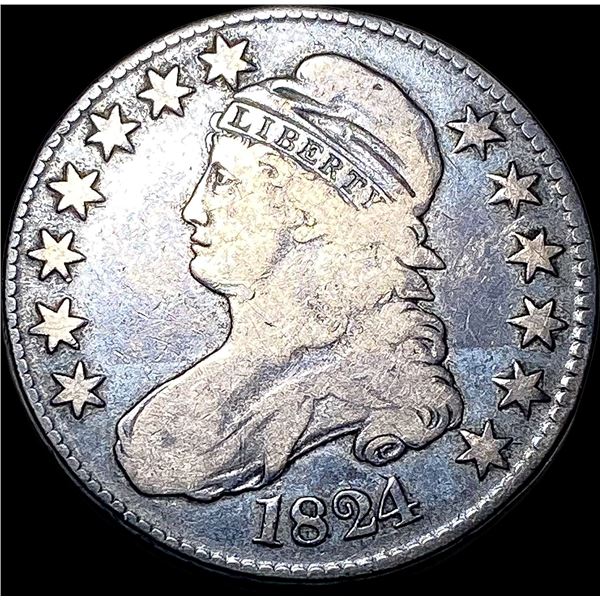 1824 Capped Bust Half Dollar NICELY CIRCULATED