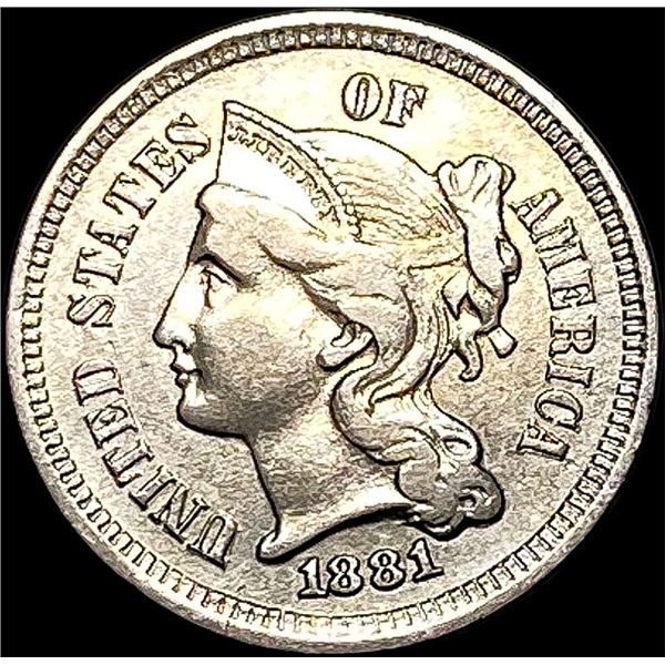 1881 Nickel Three-Cent Piece CLOSELY UNCIRCULATED