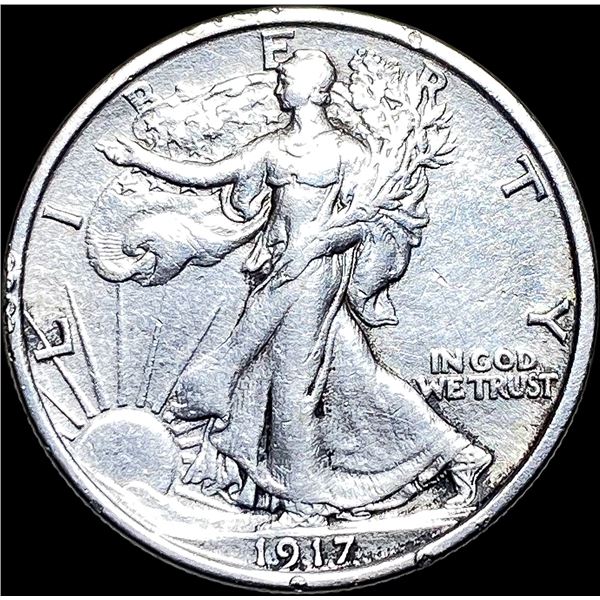 1917-S Silver Walking Liberty Half Dollar CLOSELY UNCIRCULATED