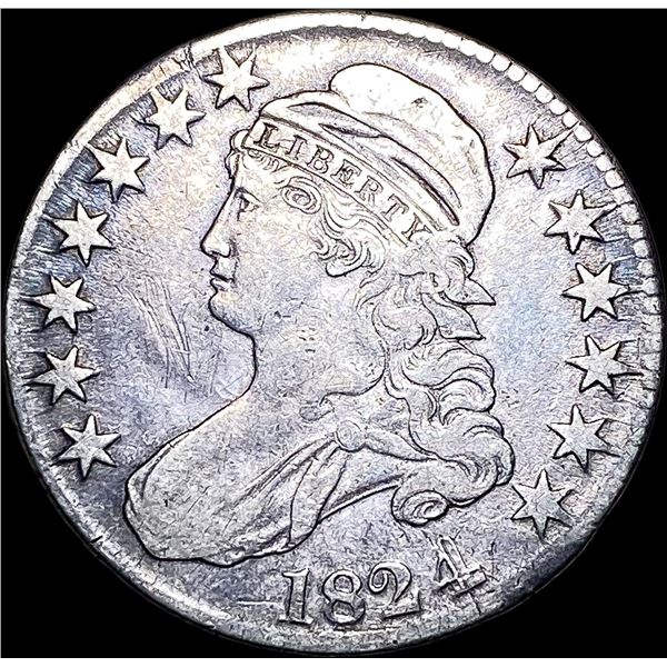 1824 Capped Bust Half Dollar NEARLY UNCIRCULATED