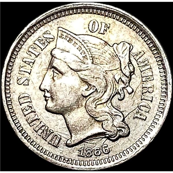 1866 Nickel Three-Cent Piece CLOSELY UNCIRCULATED