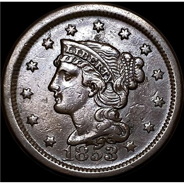 1853 Braided Hair Large Cent NEARLY UNCIRCULATED