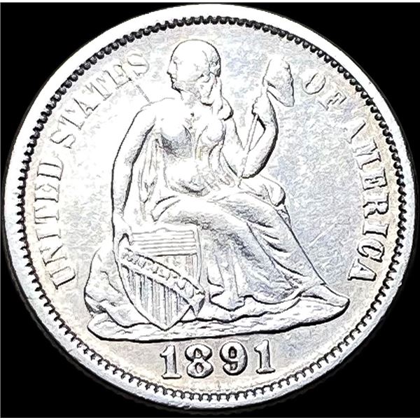 1891 Silver Dime CLOSELY UNCIRCULATED
