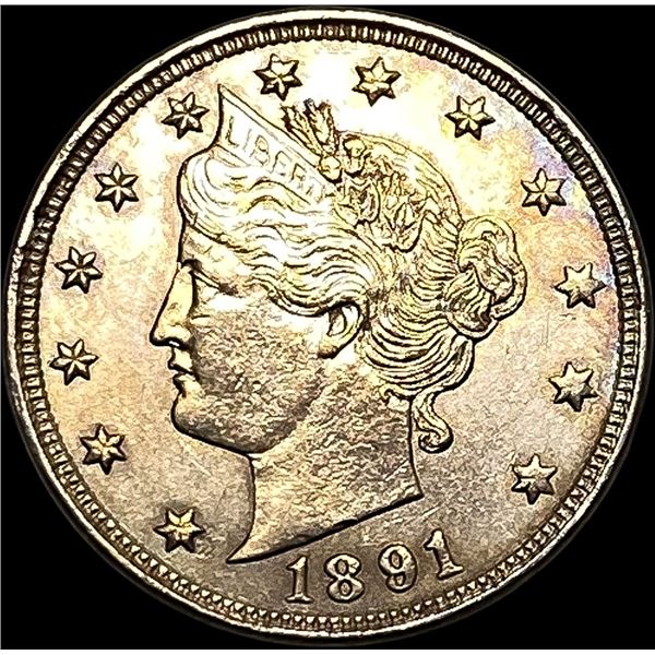 1891 Liberty Head Nickel CLOSELY UNCIRCULATED
