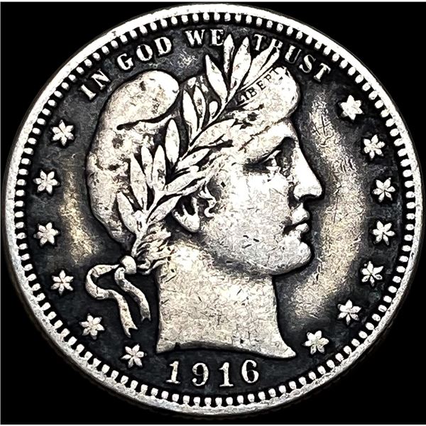 1916-D Silver Barber Quarter LIGHTLY CIRCULATED