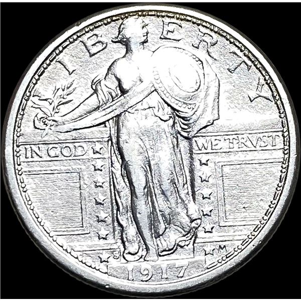 1917 Type 1 Standing Liberty Quarter NEARLY UNCIRCULATED