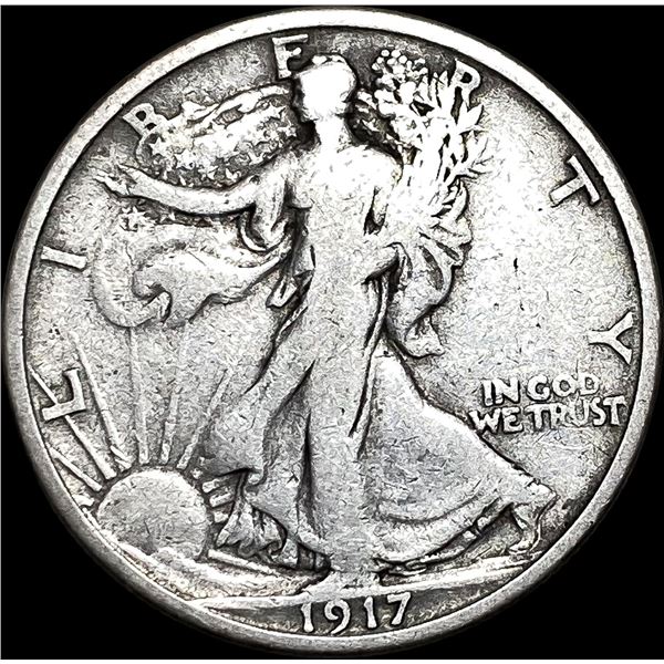 1917-S Silver Walking Liberty Half Dollar LIGHTLY CIRCULATED