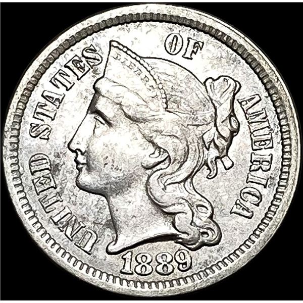 1889 Nickel Three-Cent Piece CLOSELY UNCIRCULATED