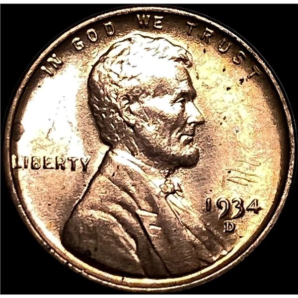 1934-D RD Lincoln Wheat Cent CHOICE BU