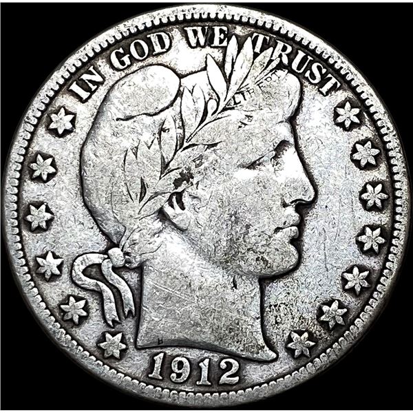 1912-D Silver Barber Half Dollar LIGHTLY CIRCULATED