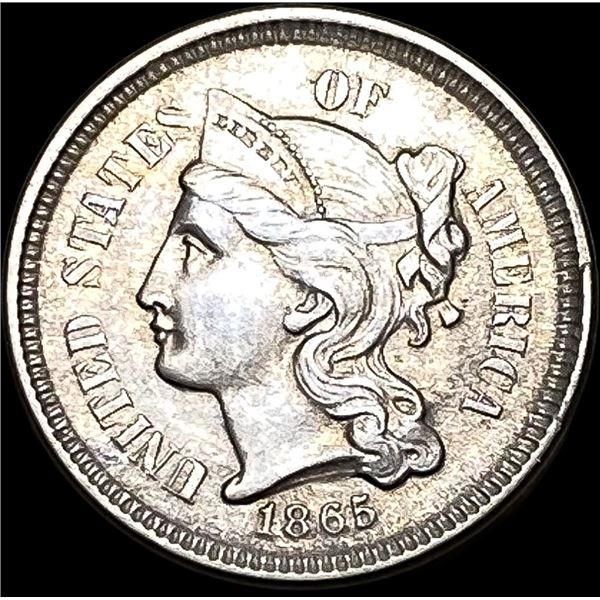 1865 Nickel Three-Cent Piece CLOSELY UNCIRCULATED