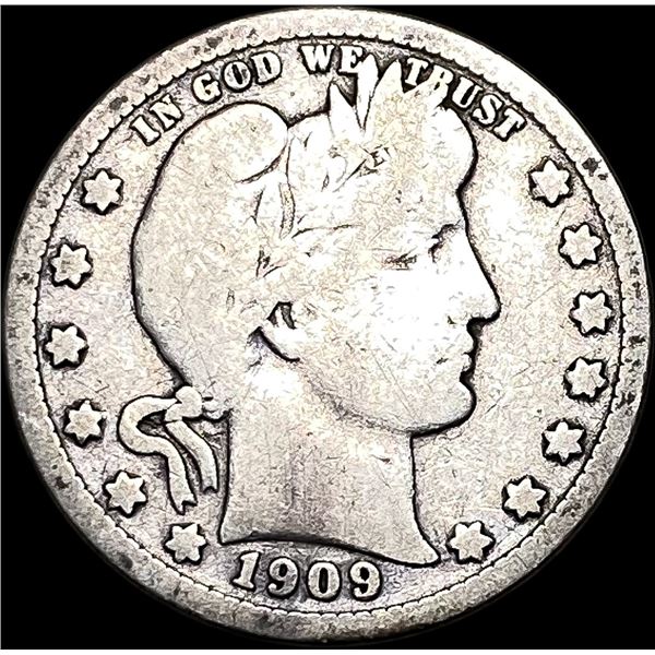 1909 Barber Silver Quarter NICELY CIRCULATED