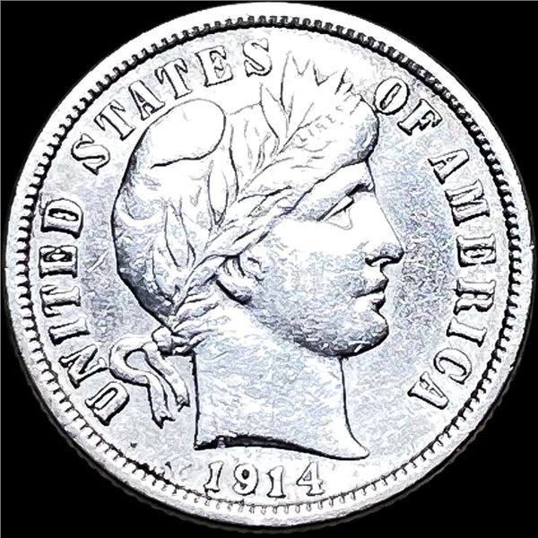 1914-D Silver Barber Dime CLOSELY UNCIRCULATED