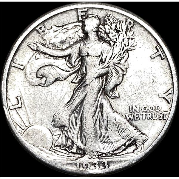 1933-S Silver Half Dollar Walking Liberty NEARLY UNCIRCULATED