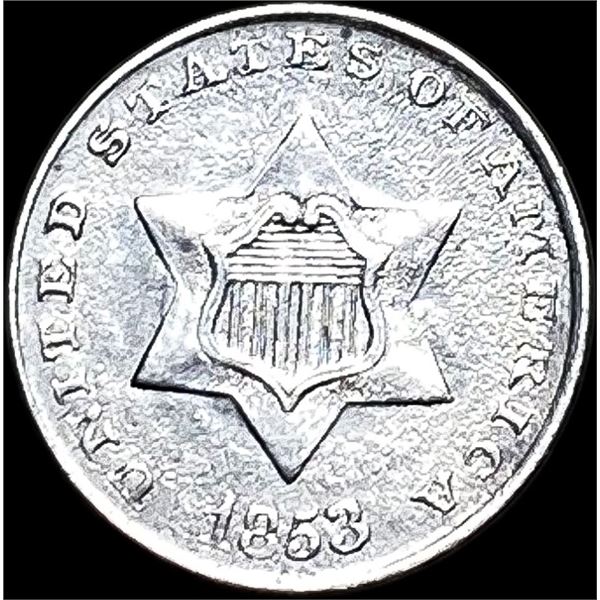1853 Silver Three-Cent Piece CLOSELY UNCIRCULATED