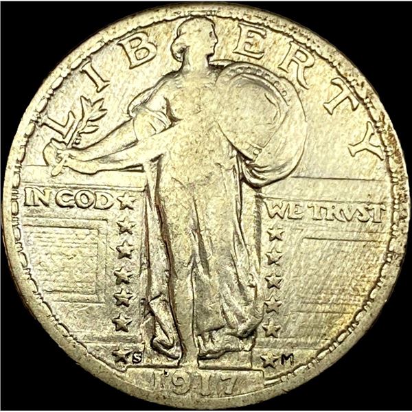 1917-S Silver Standing Liberty Quarter LIGHTLY CIRCULATED