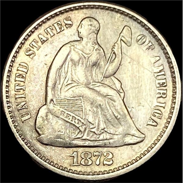 1872 Seated Liberty Half Dime CLOSELY UNCIRCULATED