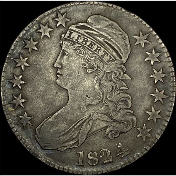 1824 Capped Bust Half Dollar NEARLY UNCIRCULATED