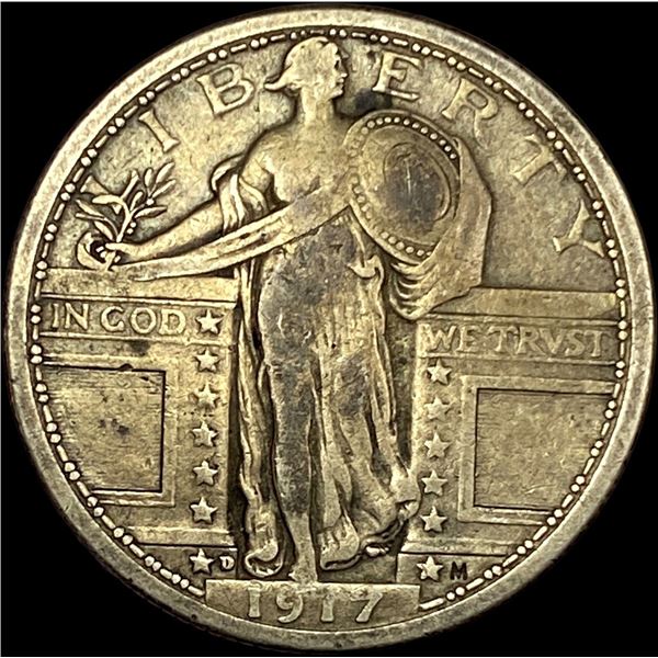 1917-D Silver Standing Liberty Quarter LIGHTLY CIRCULATED
