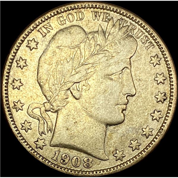 1908-O Silver Barber Half Dollar LIGHTLY CIRCULATED
