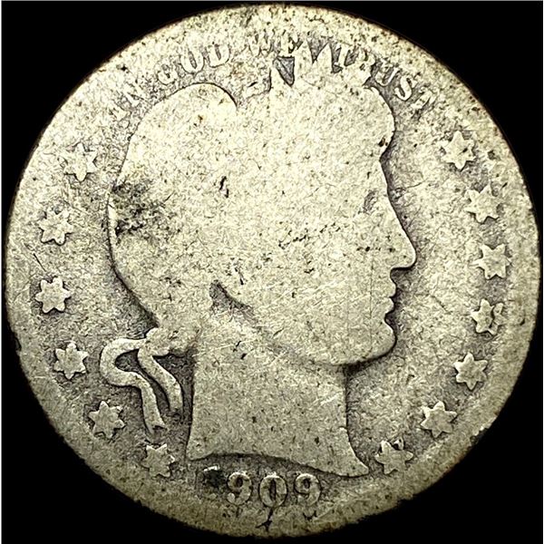 1909-O Silver Barber Quarter NICELY CIRCULATED