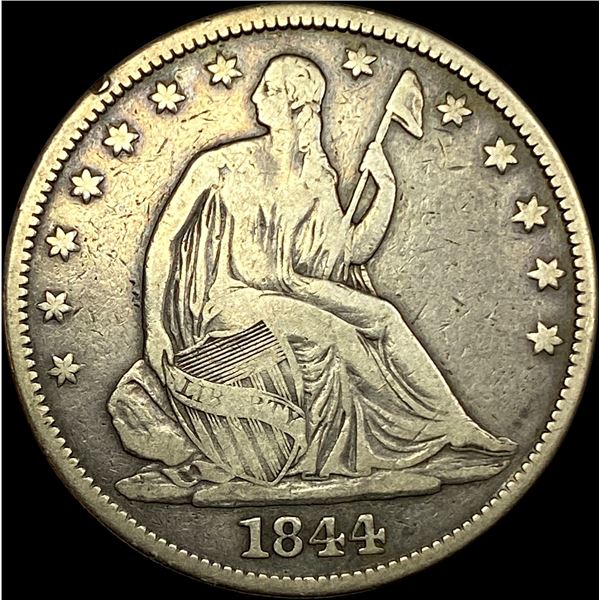 1844 Silver Half Dollar (Seated Liberty) LIGHTLY CIRCULATED