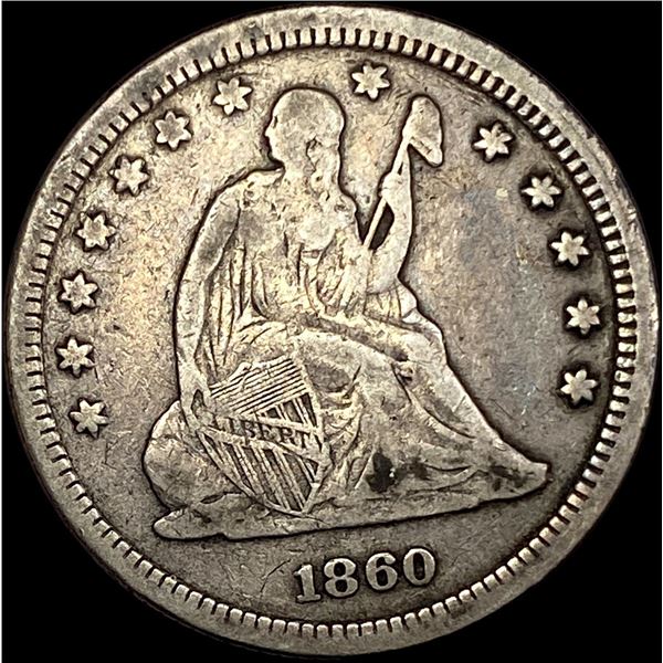 1860 Seated Liberty Quarter LIGHTLY CIRCULATED