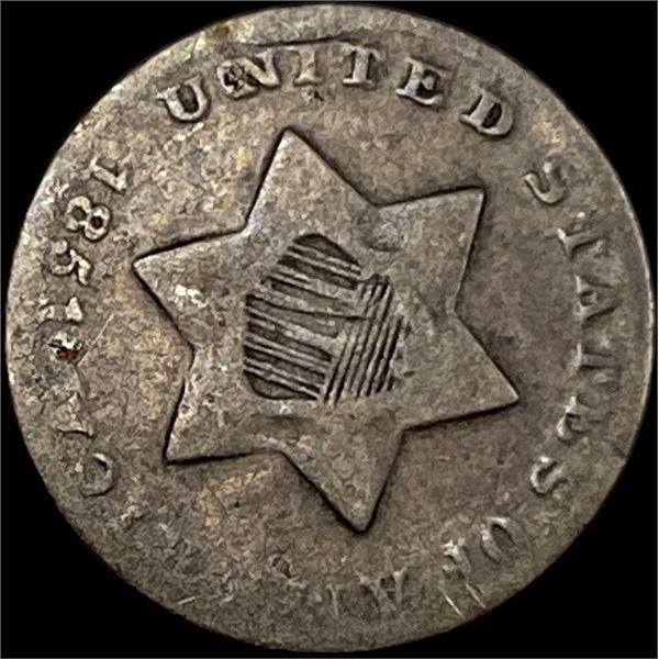 1851 Silver Three-Cent Piece NICELY CIRCULATED