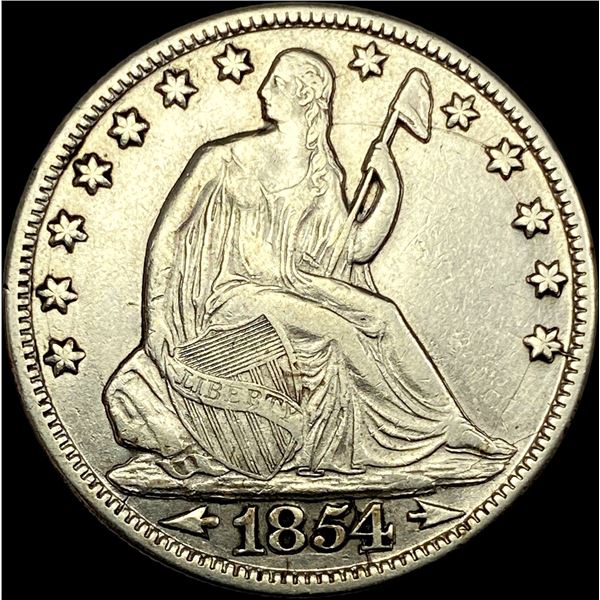 1854-O Silver Half Dollar (Seated Liberty) CLOSELY UNCIRCULATED
