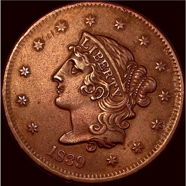 1839 Braided Hair Large Cent CLOSELY UNCIRCULATED