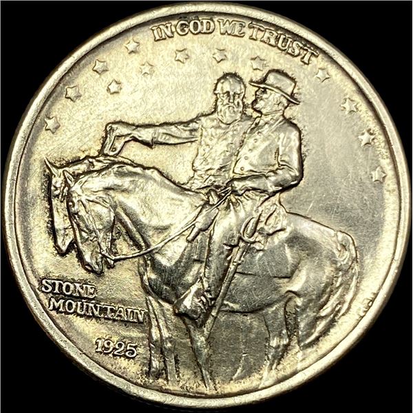 1925 Silver Stone Mountain Half Dollar CLOSELY UNCIRCULATED
