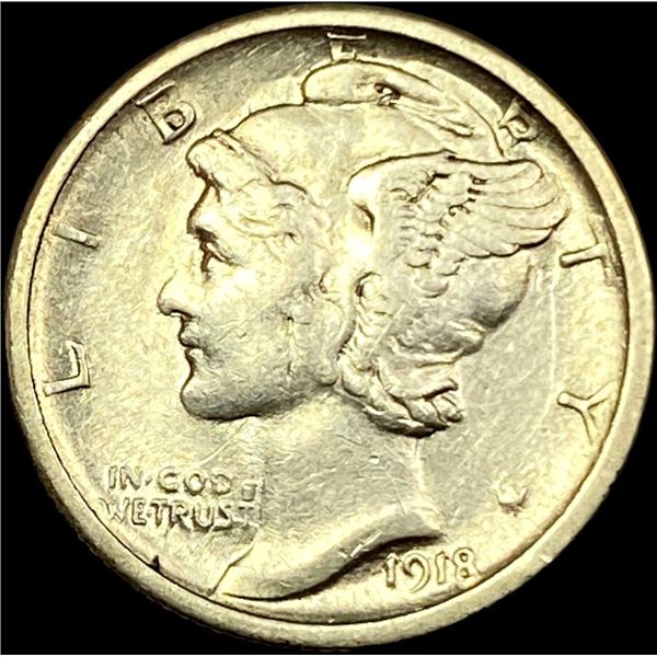 1918 Mercury Dime CLOSELY UNCIRCULATED