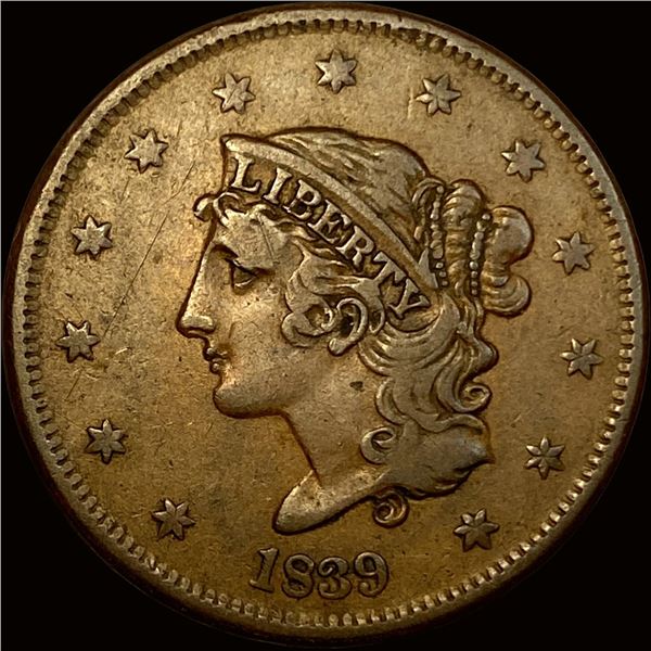 1839 Braided Hair Large Cent NEARLY UNCIRCULATED