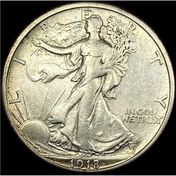 1918-S Silver Walking Liberty Half Dollar CLOSELY UNCIRCULATED