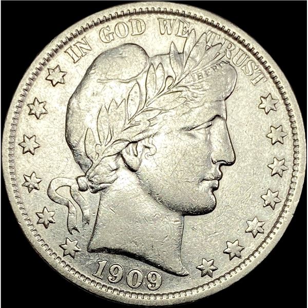 1909-S Silver Barber Half Dollar CLOSELY UNCIRCULATED