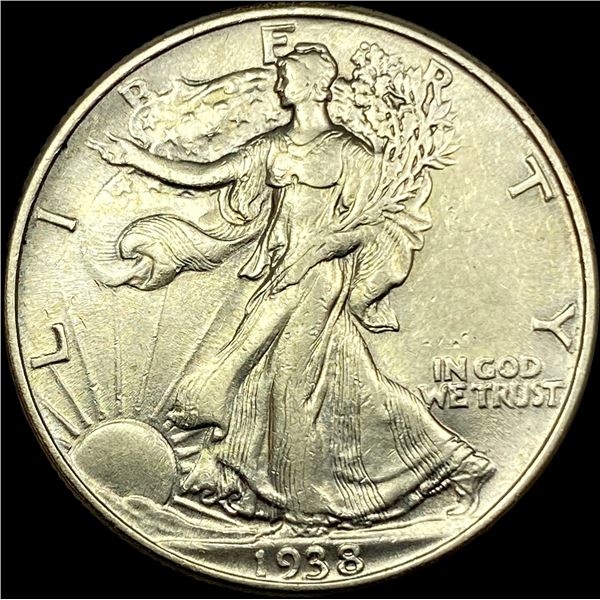 1938-D Silver Half Dollar Walking Liberty CLOSELY UNCIRCULATED