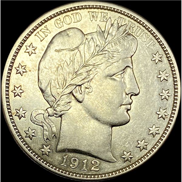 1912-S Silver Half Dollar Barber CLOSELY UNCIRCULATED