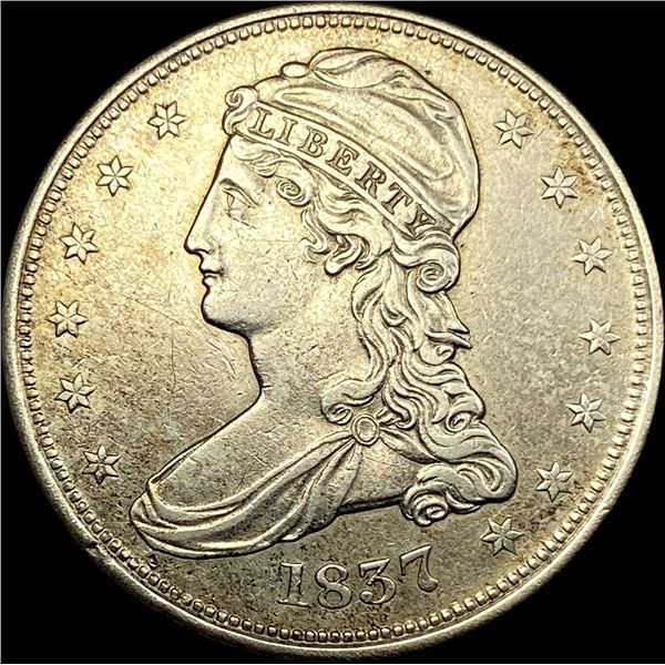 1837 Capped Bust Half Dollar NEARLY UNCIRCULATED