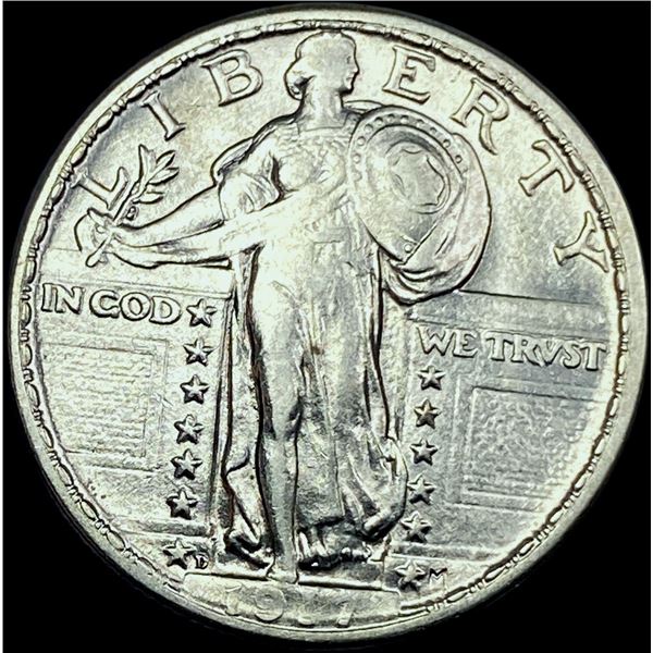 1917-D Type 1 Standing Liberty Quarter CHOICE AU