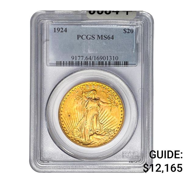 1924 $20 Gold Double Eagle PCGS MS64