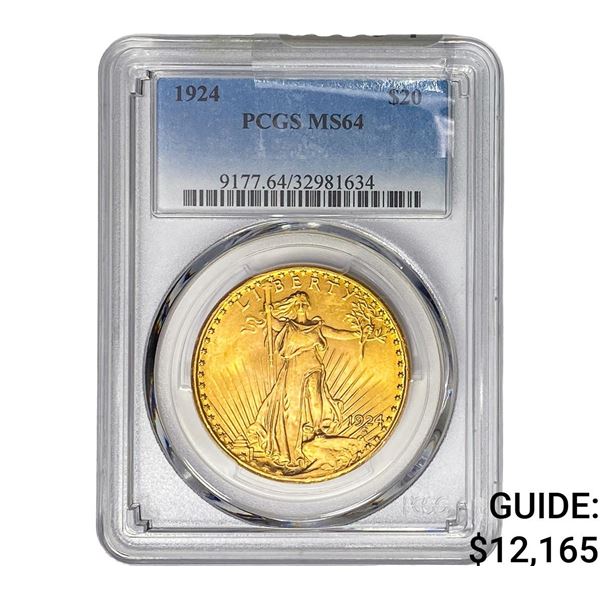 1924 $20 Gold Double Eagle PCGS MS64