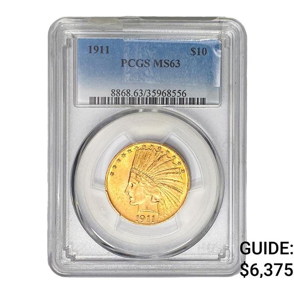 1911 $10 Gold Eagle PCGS MS63