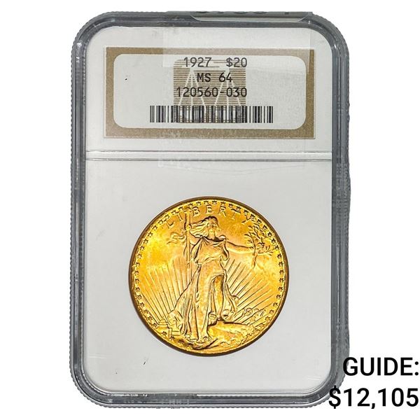 1927 $20 Gold Double Eagle NGC MS64