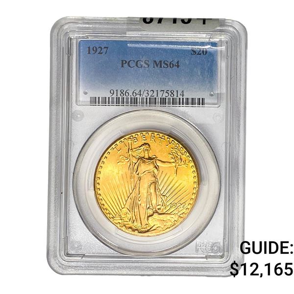 1927 $20 Gold Double Eagle PCGS MS64
