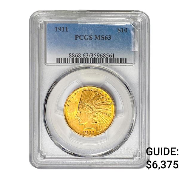 1911 $10 Gold Eagle PCGS MS63